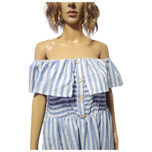 Striped off-the-shoulder dress - Picture 2 of 5